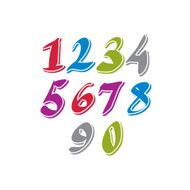 Contemporary handwritten vector digits numerals N2