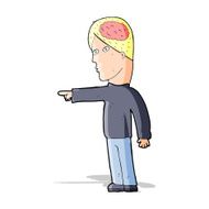 cartoon clever man pointing N4