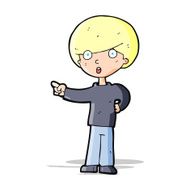 cartoon pointing boy N12