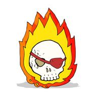 cartoon burning skull N6