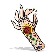 cartoon tattoo hand N3