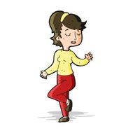 cartoon dancing woman N26