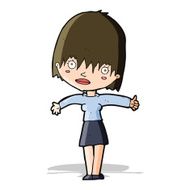 cartoon curious woman N27