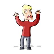 cartoon frightened man N43