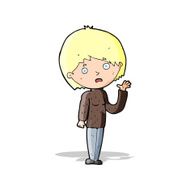 cartoon worried woman N28