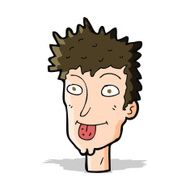 cartoon man sticking out tongue N12