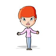 cartoon woman shrugging shoulders N175