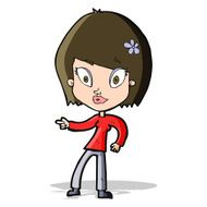 cartoon pretty woman pointing N15
