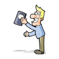 cartoon man with book N4