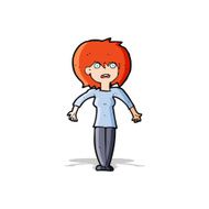 cartoon woman shrugging shoulders N176