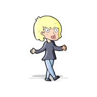 cartoon woman with open arms N33