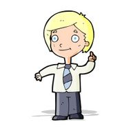 cartoon school boy answering question N17
