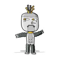 cartoon waving robot N6