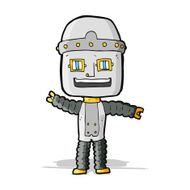 cartoon waving robot N7