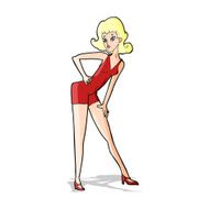cartoon model woman posing N4