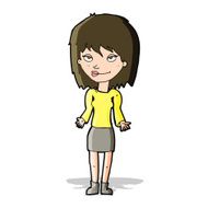 cartoon woman shrugging shoulders N177