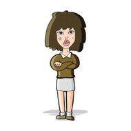 cartoon tough woman with folded arms N5