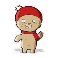 cartoon waving teddy bear N17