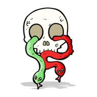 cartoon skull with snakes N4