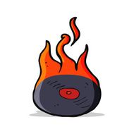 cartoon burning vinyl record N2