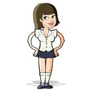 cartoon woman with hands on hips N77