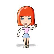 cartoon waving woman N46