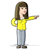 cartoon pretty woman pointing N16