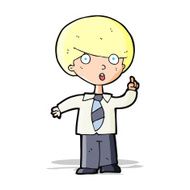 cartoon school boy answering question N18