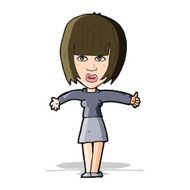cartoon annoyed woman N77
