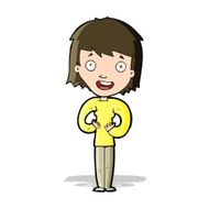 cartoon happy woman N105