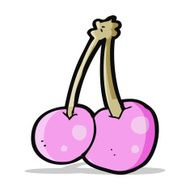 cartoon pink cherries N3
