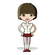 cartoon woman with hands on hips N78