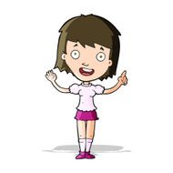 cartoon woman pointing N81