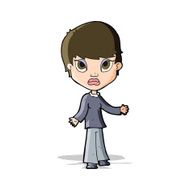 cartoon woman shrugging shoulders N179