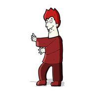 cartoon vampire waving hands N5