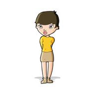 cartoon shy woman N18