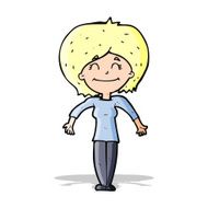 cartoon woman shrugging shoulders N180