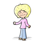 cartoon happy woman N106