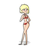 cartoon woman in bikini N21