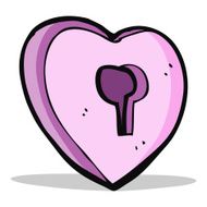 cartoon heart with keyhole N10