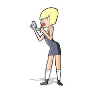 cartoon woman applying lipstick N8