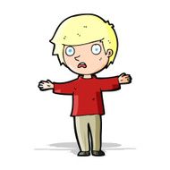 cartoon worried boy N14