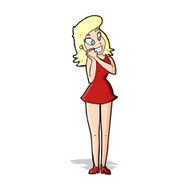 cartoon excited woman N55