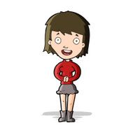 cartoon excited woman N56