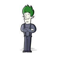 cartoon happy vampire man N11