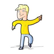 cartoon happy man pointing N25