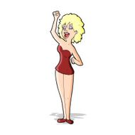 cartoon dancing woman N27