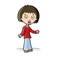 cartoon tired woman N13