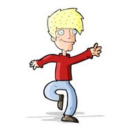 cartoon happy man dancing N15