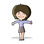 cartoon woman giving thumbs up sign N5